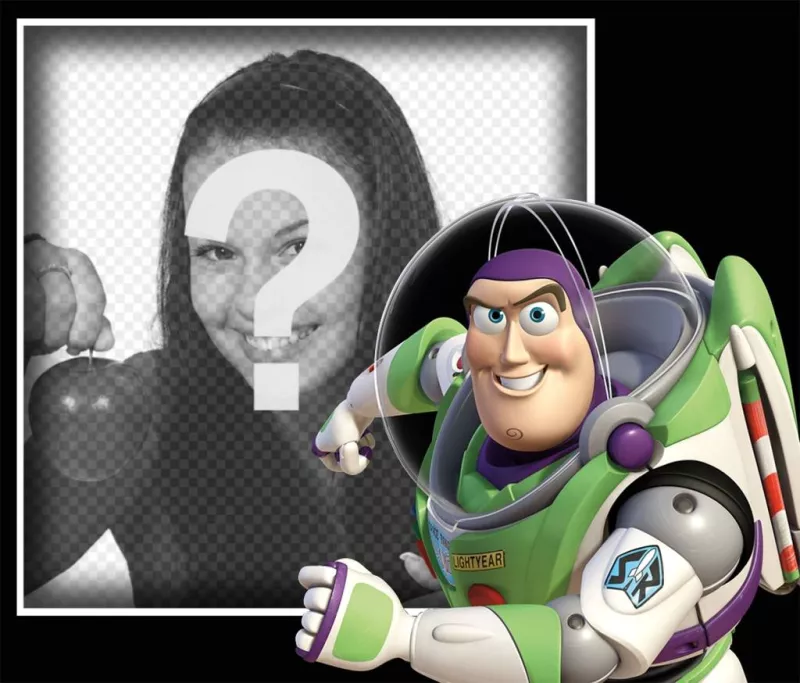 Efeito da foto com Buzz Lightyear para fazer upload de uma foto ..