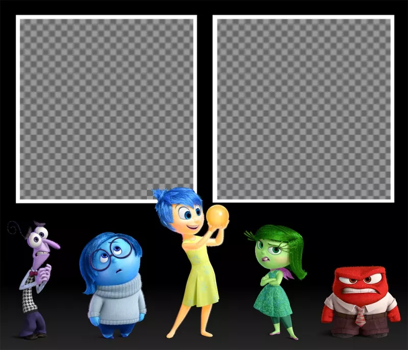 Um efeito da foto com todos os personagens do filme Inside Out ..