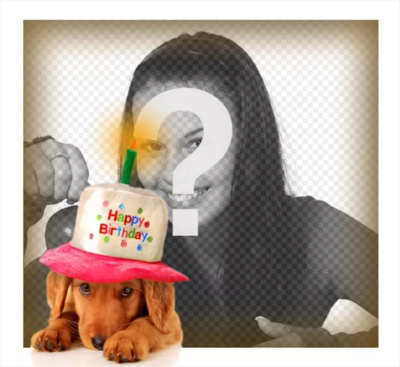Felicite com este cartão de aniversário com um filhote de cachorro efeito ..