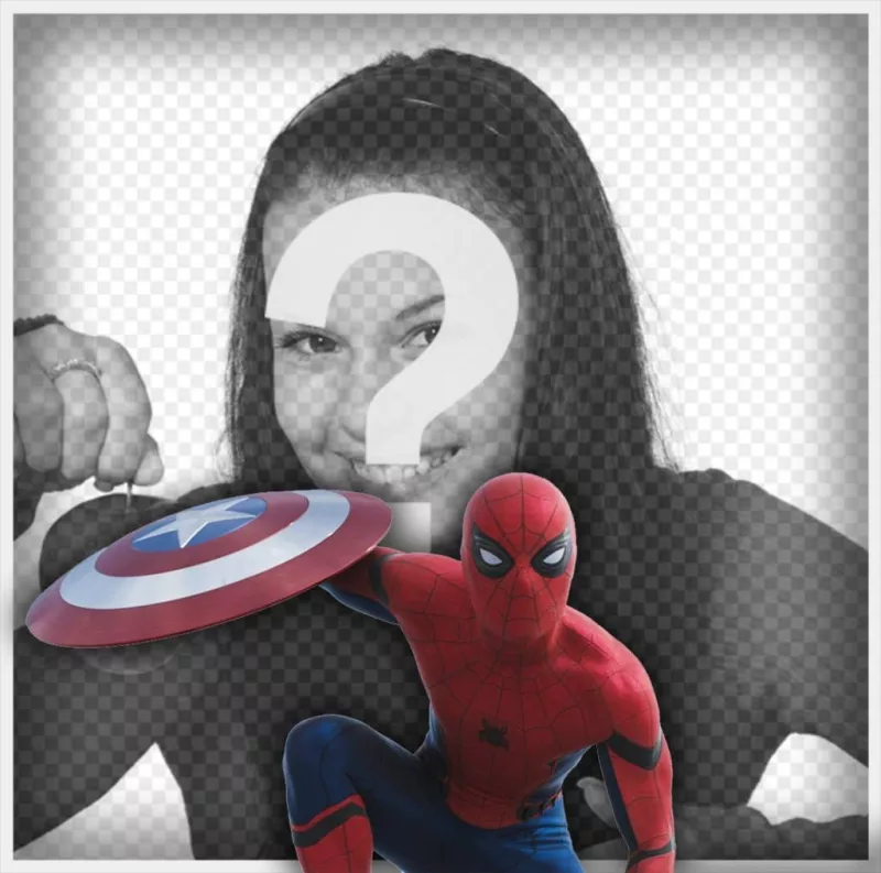 Spider Man com o escudo do Capitão América para colocar sua foto efeito ..