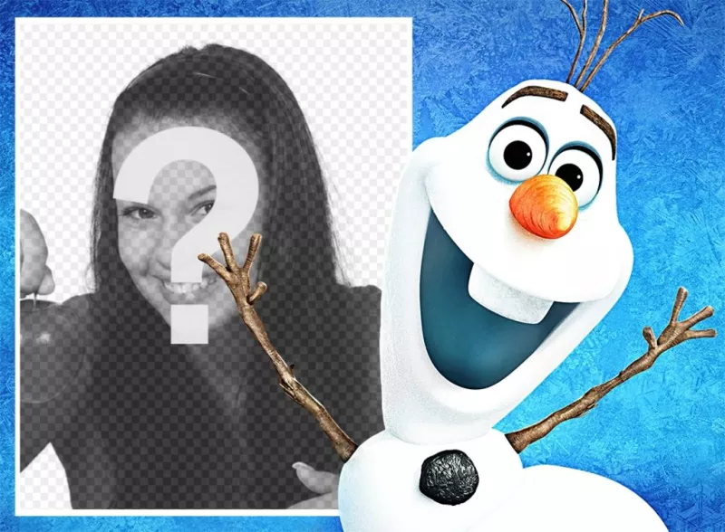 Efeito da foto para sua foto junto com Olaf do filme de animação congelado ..