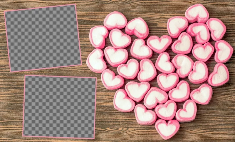 Colagem para duas fotos com gummy efeito doce ..