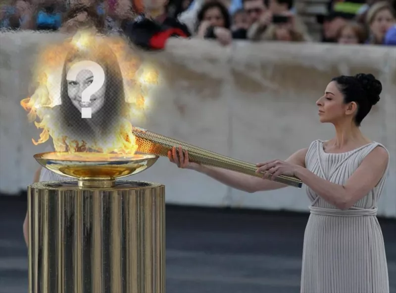 Envie sua foto para o fogo dos Jogos Olímpicos com este efeito de foto original ..