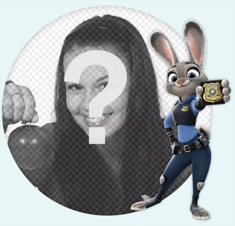 efeito da foto com coelho Judy Hopps de Zootopia ..