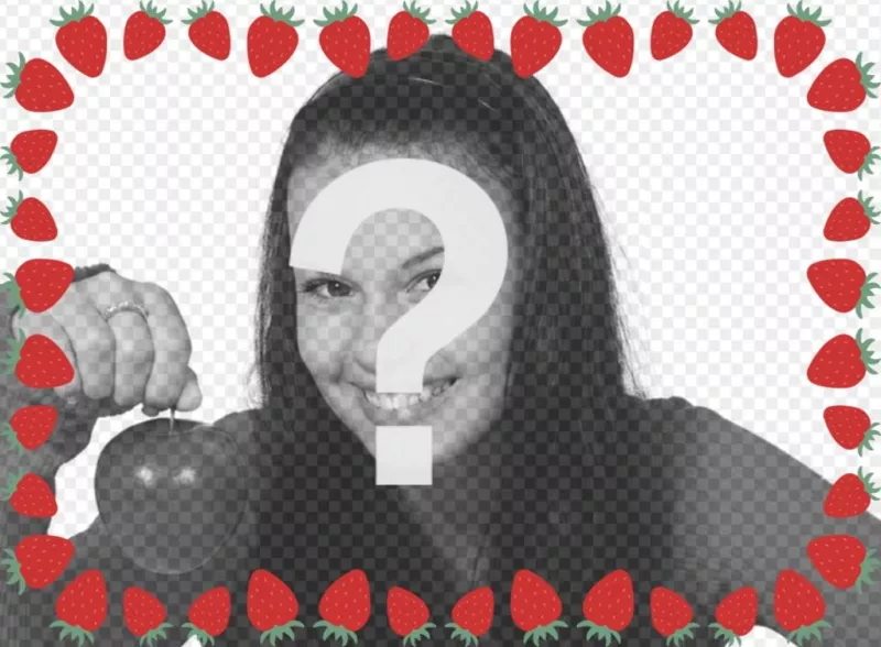 Moldura para foto com morangos para decorar suas imagens e efeito da foto doce ..