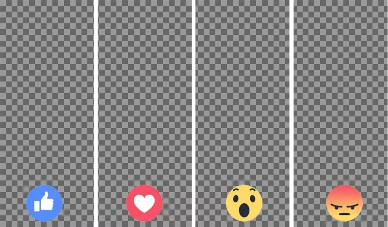 Colagem com reações no Facebook para várias fotos ..