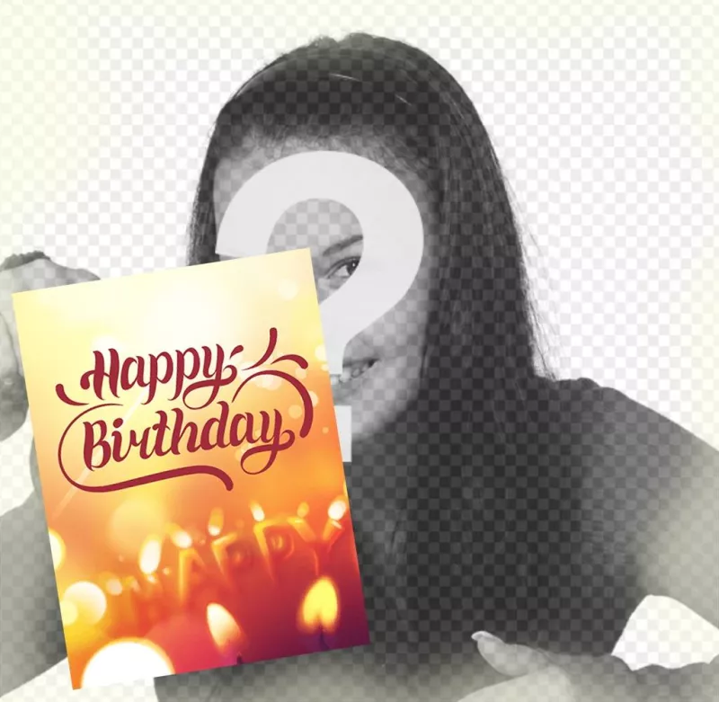 Cartão de aniversário para colocar sua foto no fundo ..