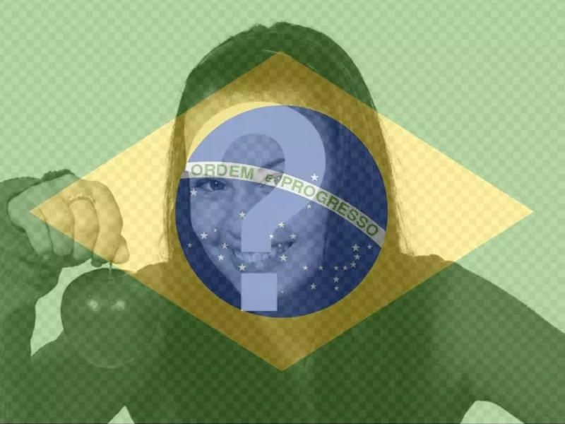 Coloque a bandeira do Brasil ao lado de sua foto online ..