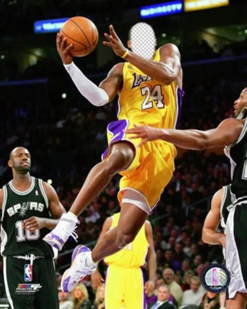 Fotomontagem para colocar seu rosto no jogador Kobe Bryant ..