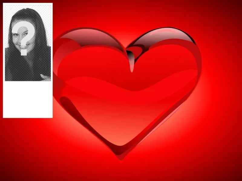 Twitter fundo com um grande coração vermelho em relevo onde você pode colocar sua foto..
