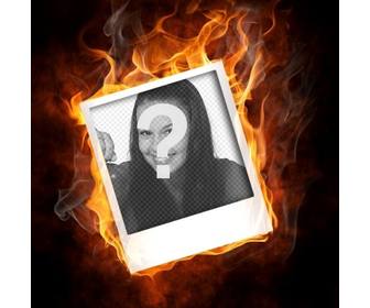 Quadro que simula sua foto está em chamas.