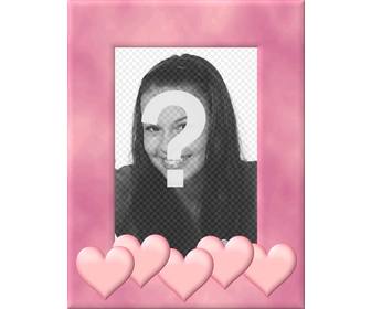 moldura foto com borda rosa decorado com coracões subir uma imagem cortar e colocar essa borda uma decoracão inspira amor