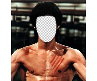 ponha seu rosto corpo bruce lee com