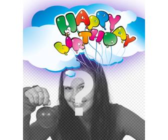 cartão do feliz do aniversario com balões