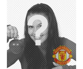 Fotomontagem em que você pode colocar o escudo do Manchester United em sua foto.