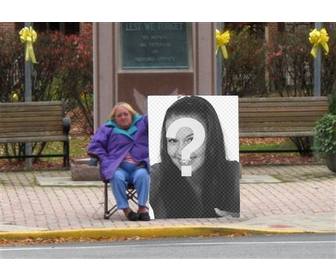 colagem fotos engracadas colocar sua foto em um cartaz na rua