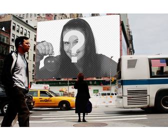 fotomontagem colocar sua foto em um outdoor em uma rua nova rk