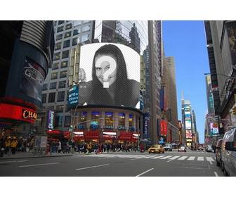 fotomontagem colocar sua foto em um outdoor uma rua nova york