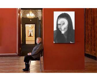 fotomontagem colocar sua foto em um museu chato