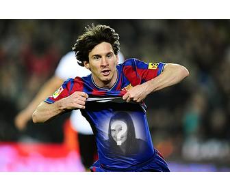 fotomontagem colocar sua foto na camisa leo messi
