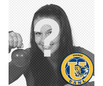 fotomontagem com o escudo do tigres uanl do mexico