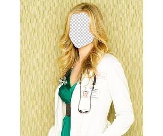 fotomontagem editavel uma enfermeira loira