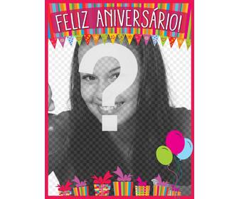 felicita o aniversario com seus amigos e familiares com este cartão voce pode personalizar as cores com uma fotografia