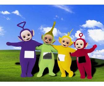 fotomontagem em sua imagem na tela teletubbies