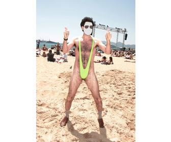 fotomontagem borat com sua * hammock da banana * verde e oculos sol