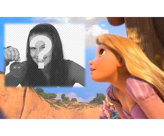 fotomontagem com princesa rapunzel disney