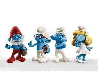 seu rosto em face da smurfette com