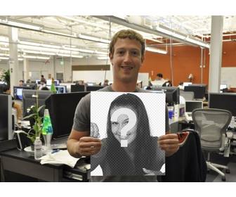 fotomontagem com mark zuckerberg do facebook segurando uma foto voce