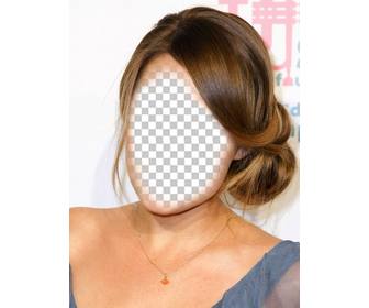 mudar seu cabelo castanho claro e recolhido com efeito em linha