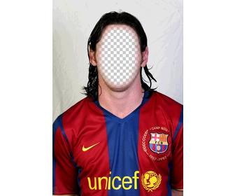 fotomontagem lionel messi do fc barcelona adicionar seu rosto em seu editar rosto