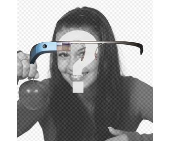 fotomontagem voce colocar um oculos vidro do google