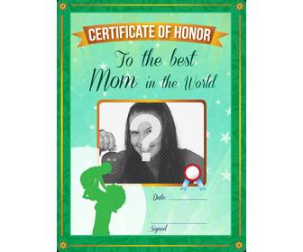 diploma certificado melhor mãe do mundo