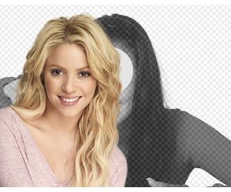 fotomontagem com shakira loira com cabelo ondulado longo colocar sua foto e texto