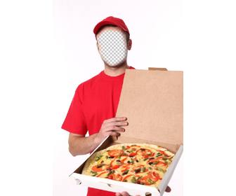 personifica um entregador pizza editando efeito livre