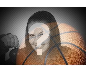 filtro fotos com uma bola basquete semitransparente colocar em suas fotografias favoritas esportivas