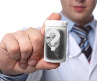 fotomontagem colocar sua foto em um frasco comprimidos realizada um medico e personalizado com texto online
