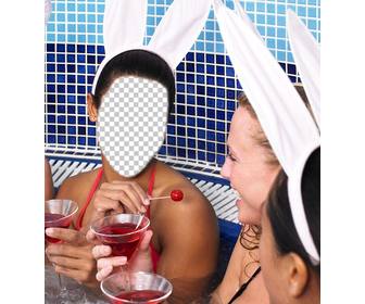 torne-se um playboy menina divertindo em uma festa