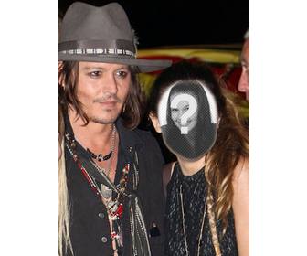 fotomontagem com johnny depp tirar uma foto com ele e escrever algum texto ele online