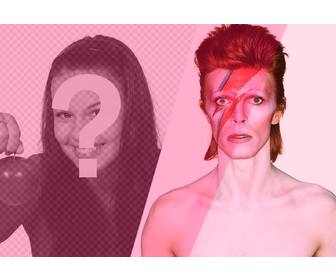 fotomontagem com david bowie com filtro-de-rosa adicionar e editar suas fotos online