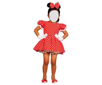 fotomontagem costume minnie mouse adicionar uma menina rosto