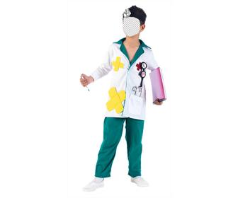 criancas fotomontagem vestir um traje cirurgiões linha