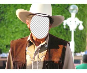 crie uma foto montagem com o seu rosto e colocar em um cowboy