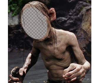 ponha seu rosto personagem da trilogia o senhor aneis gollum