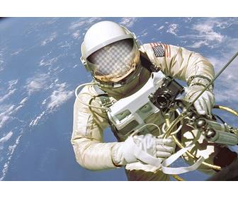 criar uma fotomontagem um astronauta e colocar seu rosto no put capacete