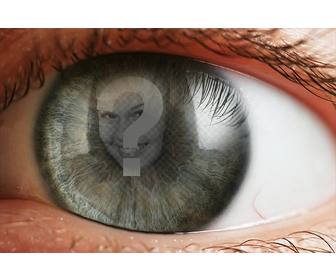 criar uma fotomontagem com um olho e uma imagem sobreposta iris ea pupila reflexo