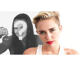 coloque sua foto com miley cyrus com essa montagem voce pode fazer online